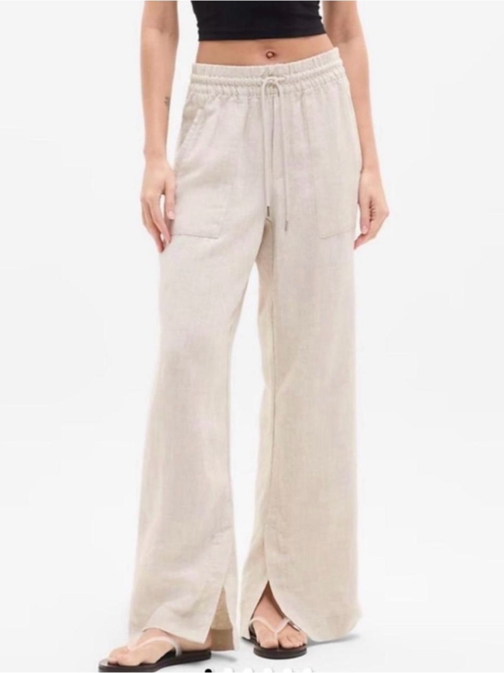 Women's Athleta Retreat Linen High Rise Wide Leg Pant.